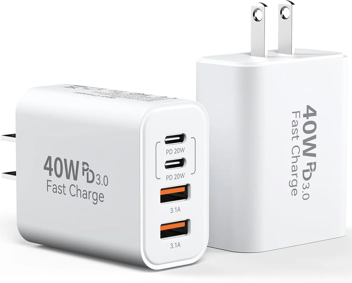 ONITOON ONITOON 40W 4-Port USB-C PD 3.0 QC 3.0 Charger 2-Pack — product photo