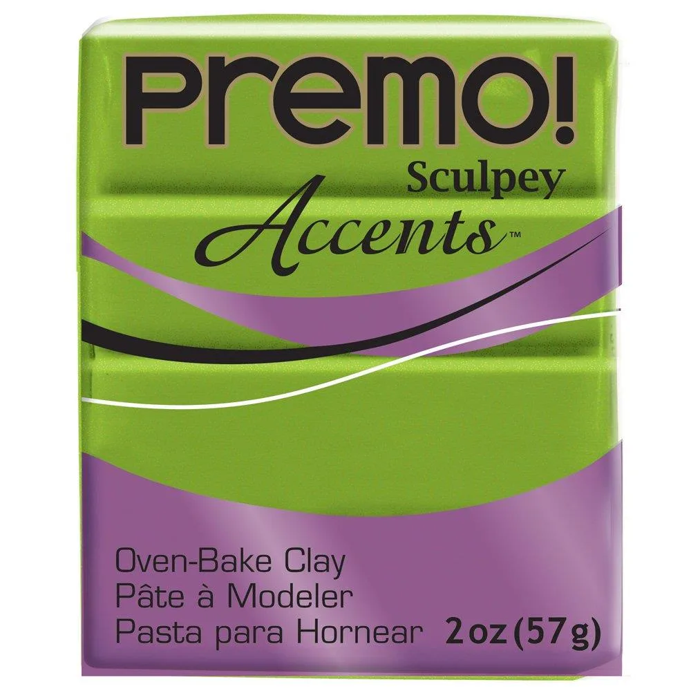 POLYFORM POLYFORM Premo Sculpey Accents Polymer Clay 2oz Bright Green Pearl — product photo