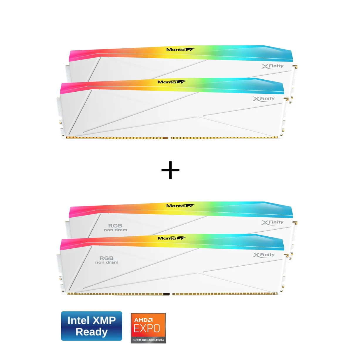 V-color V-color Manta XFinity SCC 2+2 Kit 32GB (2×16GB) DDR5 7200 CL34 White — product photo