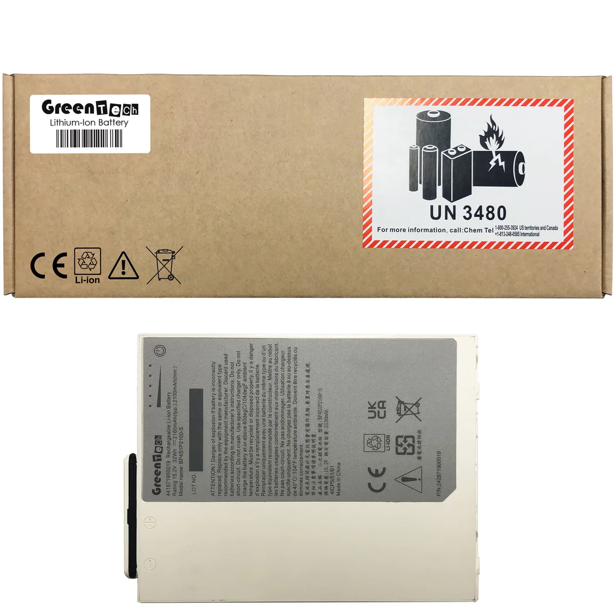 NShi NShi GBM4XB laptop battery for Getac RX10 RX10H 15.2V 32WHR 2105mAh 4-cell white — product photo