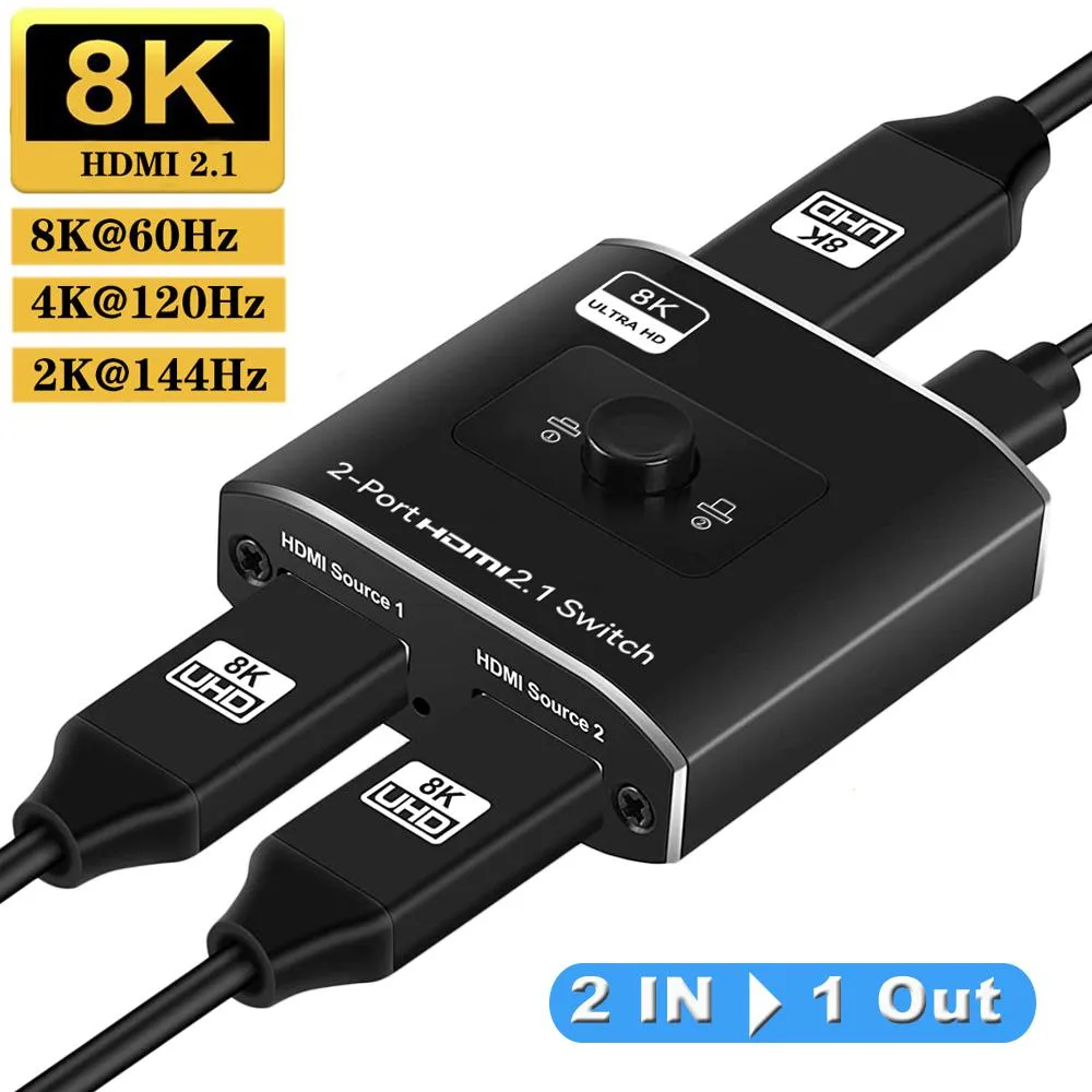 LUOM LUOM OZ8Q2 HDMI Switch 2×1 8K 60Hz 4K 120Hz 48Gbps — product photo