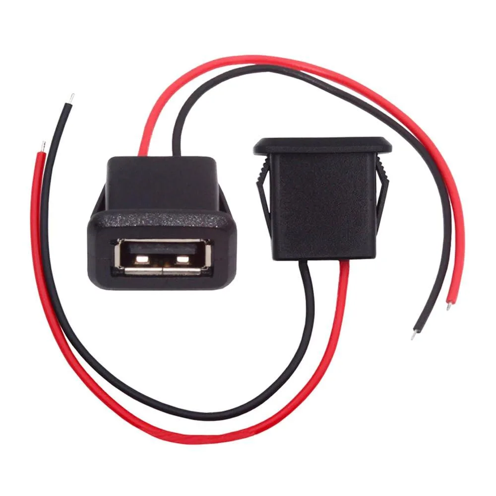LORDWORLD LORDWORLD USB 2.0 Pigtail Cable Type A Female to 2Pin Latch Mount 10cm 2pcs — product photo