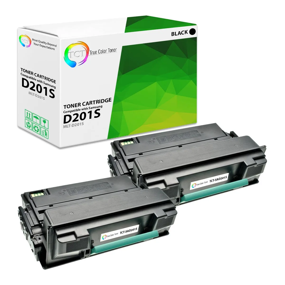 True Color Toner True Color Toner D201S Black Toner Cartridge 2 Pack 10000 Pages — product photo