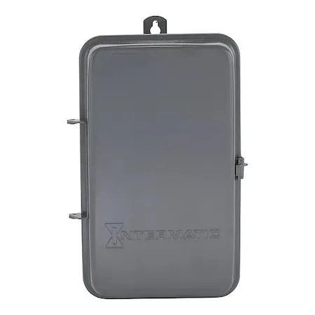 Gray metal enclosure electromechanical timer with dial