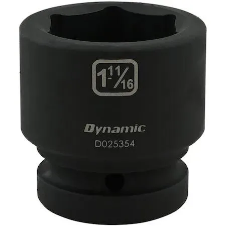 Dynamic 1 inch drive socket 1-11/16 inch black phosphate finish 6 point