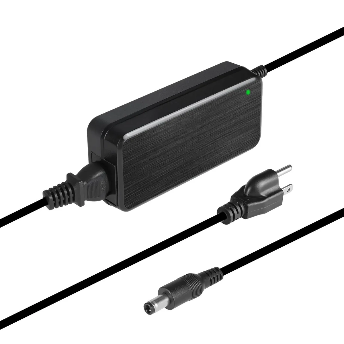 Black rectangular power adapter with 48V 5A label