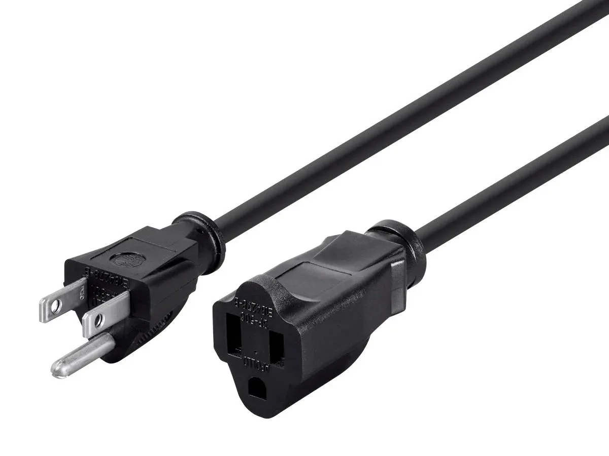 Monoprice Inc. Monoprice Inc. 124200 power extension cord black 20 ft 16AWG 13A — product photo