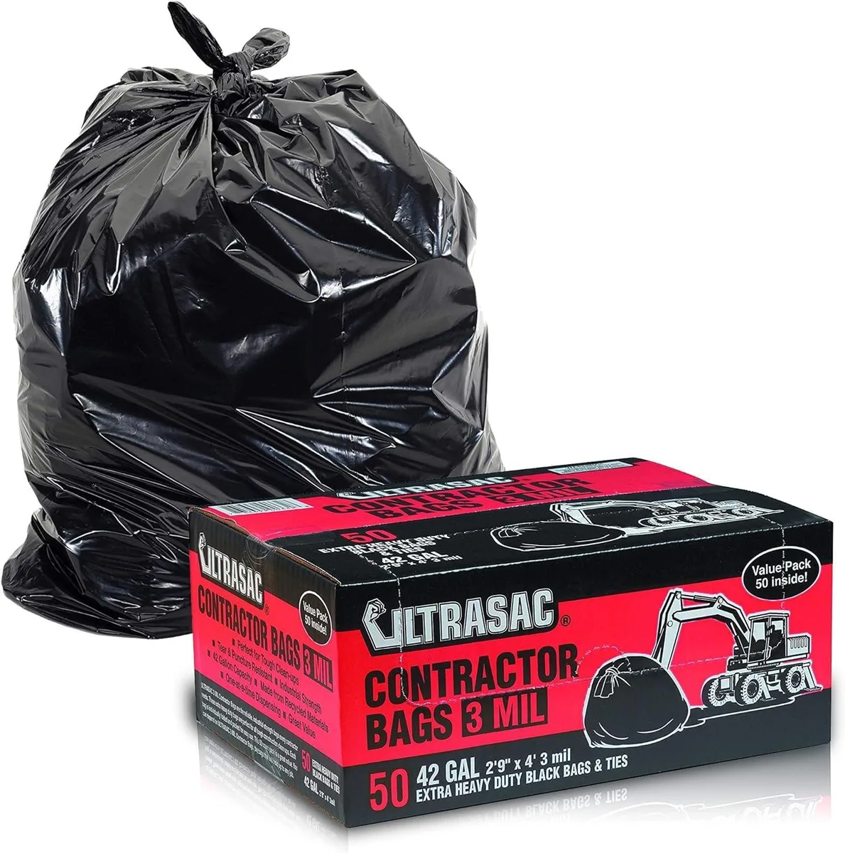  Ultrasac Contractor Series 42 Gallon 3 MIL 50 Pack — product photo