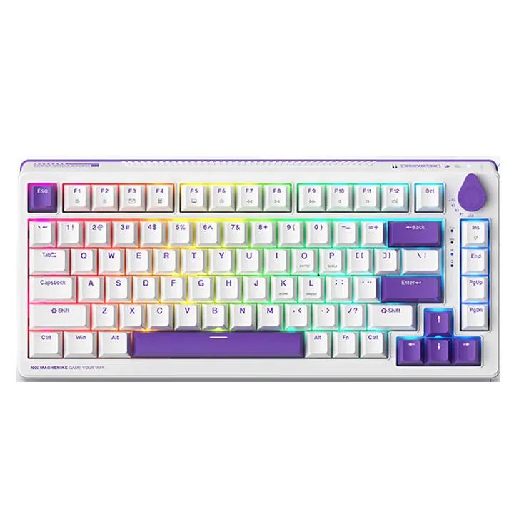 BFKK BFKK Gasket 75% 82 Keys Wireless Hot Swappable GR Silver Switch White — product photo