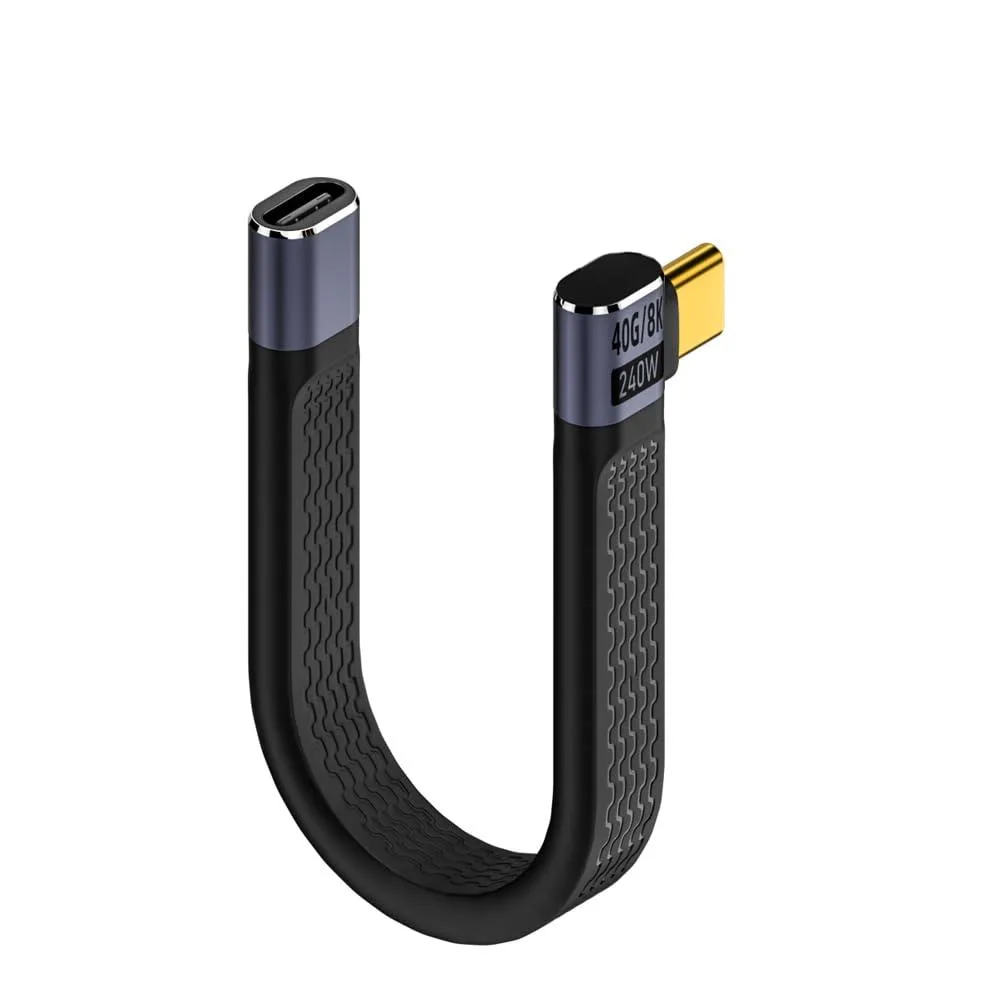 BUCIER BUCIER USB C cable 40Gbps 240W 90° male straight female 0.39ft — product photo
