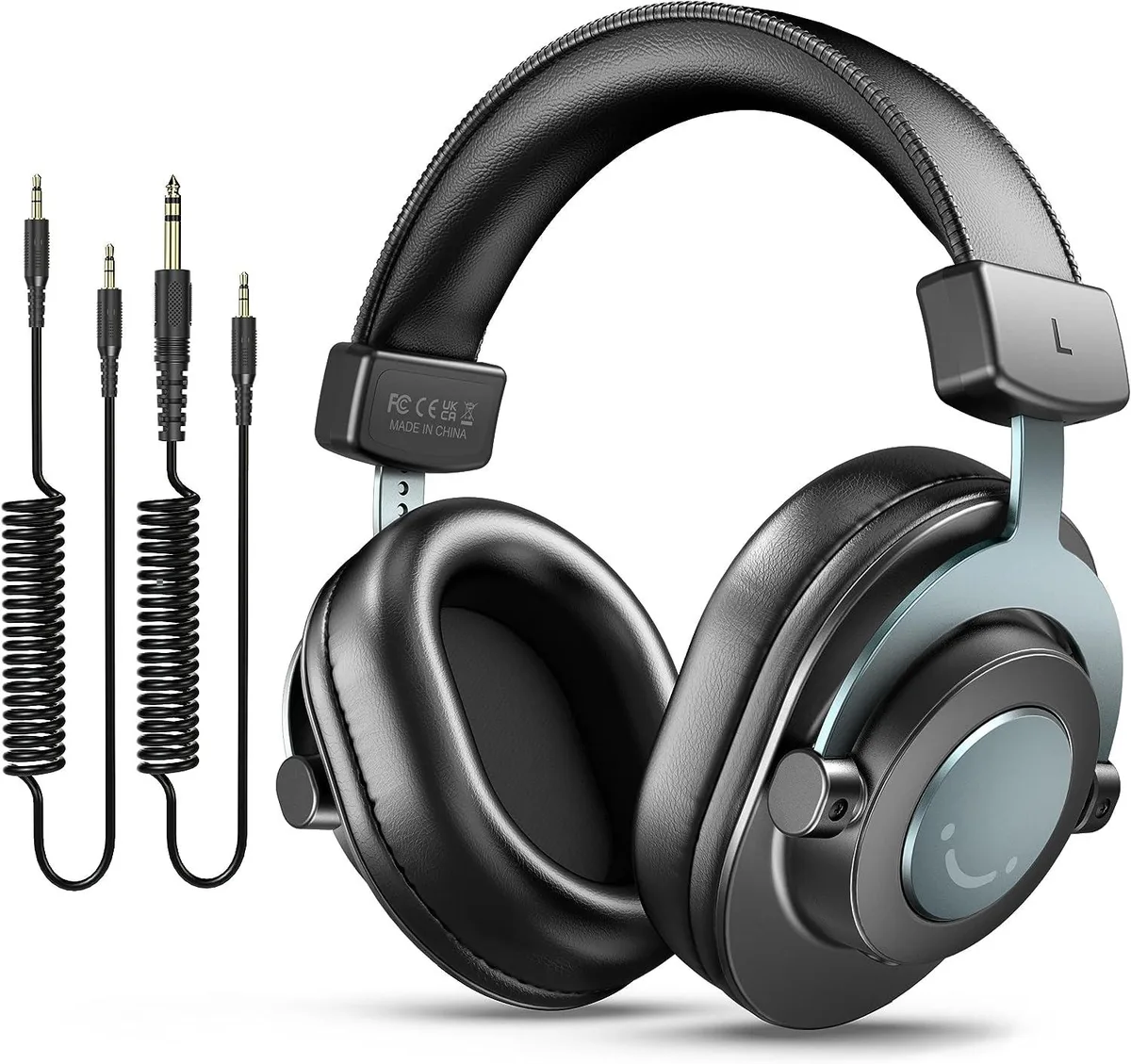 BFKK BFKK Wired Over-Ear Monitor Headphones 50mm 265g 9.8ft Cables 3.5mm 6.35mm Jack Black — product photo