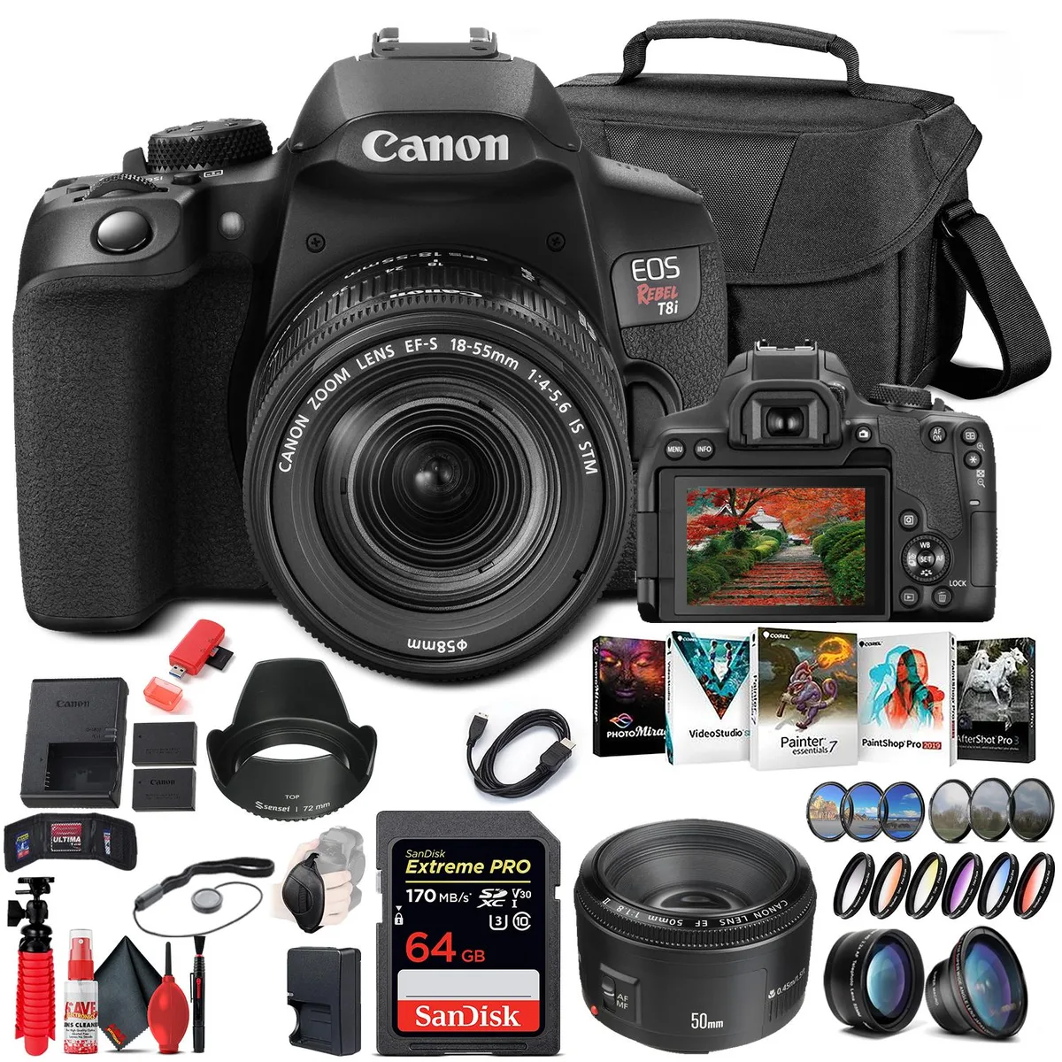 Canon Canon EOS 4000D DSLR Camera with 18-55mm Lens + 4K Monitor Bundle — product photo