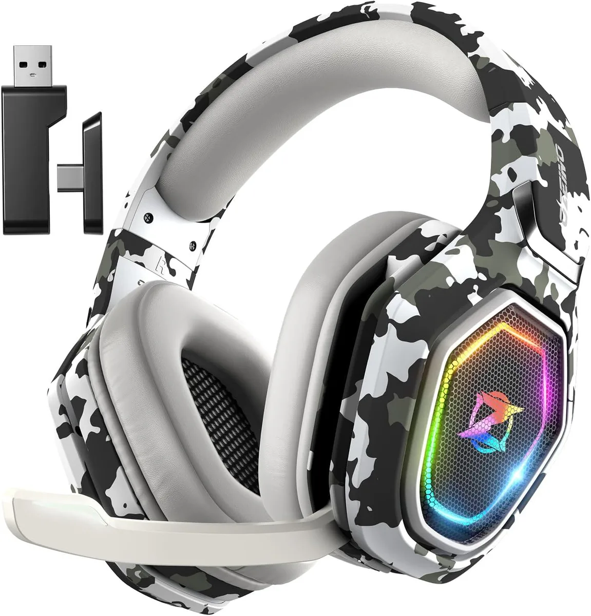 BFKK BFKK Camouflage Gaming Headset 2.4GHz 30ms 40Hr 50mm — product photo