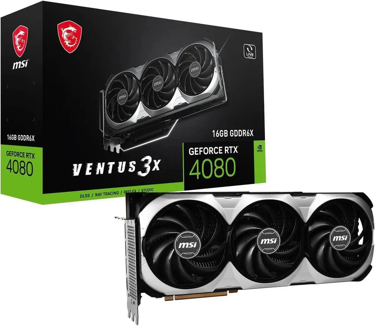 MSI MSI GeForce RTX 4080 Ventus 3X 16GB GDDR6X graphics card — product photo