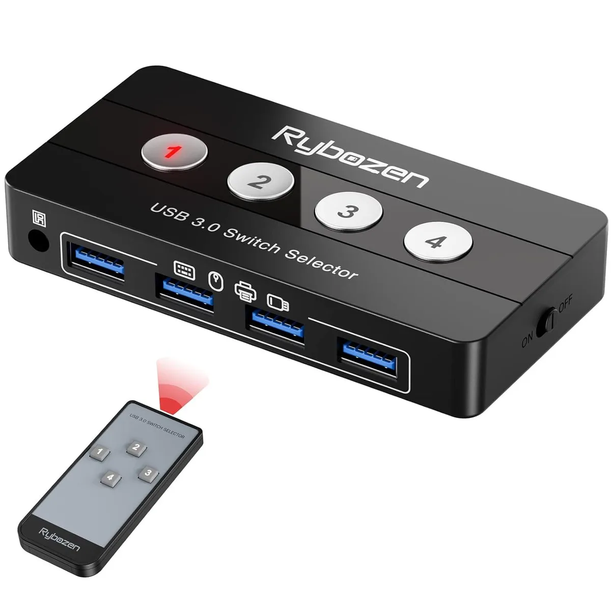 BFKK BFKK 4 Port USB 3.0 KVM Switch with Remote Control — product photo