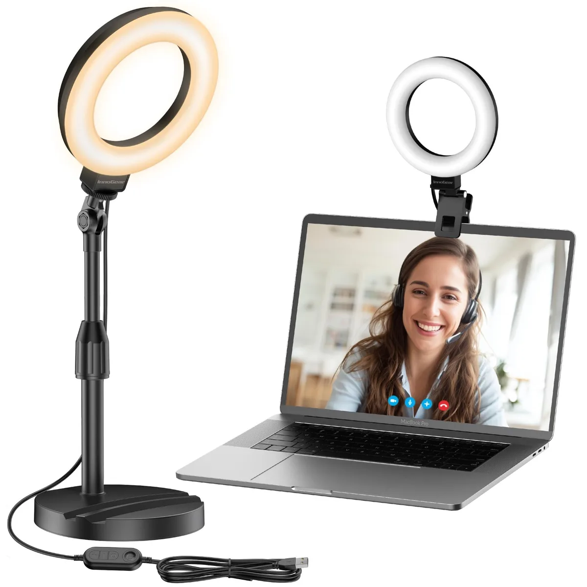  Neewer F-601 60 LED 10W USB Ring Light with Clip &amp; Stand — product photo