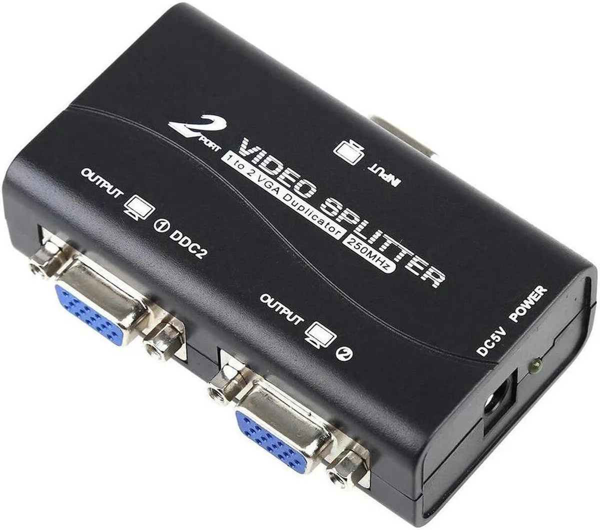 Vszerda Vszerda 1×2 VGA Splitter 250 MHz 1920×1440@60Hz 30 m daisy-chain video switch — product photo