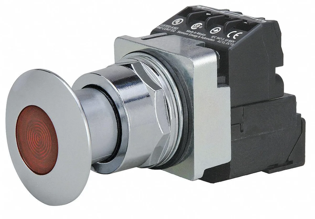 SIEMENS SIEMENS 52PP2D2AB 30 mm Illuminated Push Button Red 24 V LED 1NO/1NC — product photo