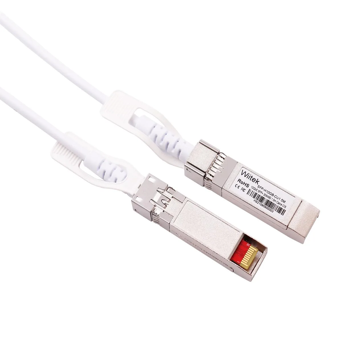 Wiitek Wiitek WSFP-H10GB-CU1M 10GbE SFP+ DAC Twinax Cable 1.5m 30AWG White — product photo