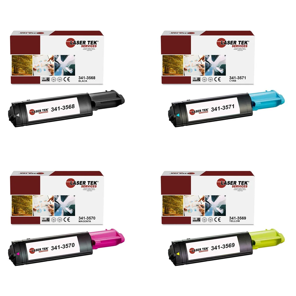 Laser Tek Services Laser Tek Services 4PK Toner Cartridges Dell 3010cn 4000 Pages — product photo