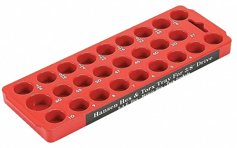 Hansen 50000 plastic socket bit tray with chrome finish