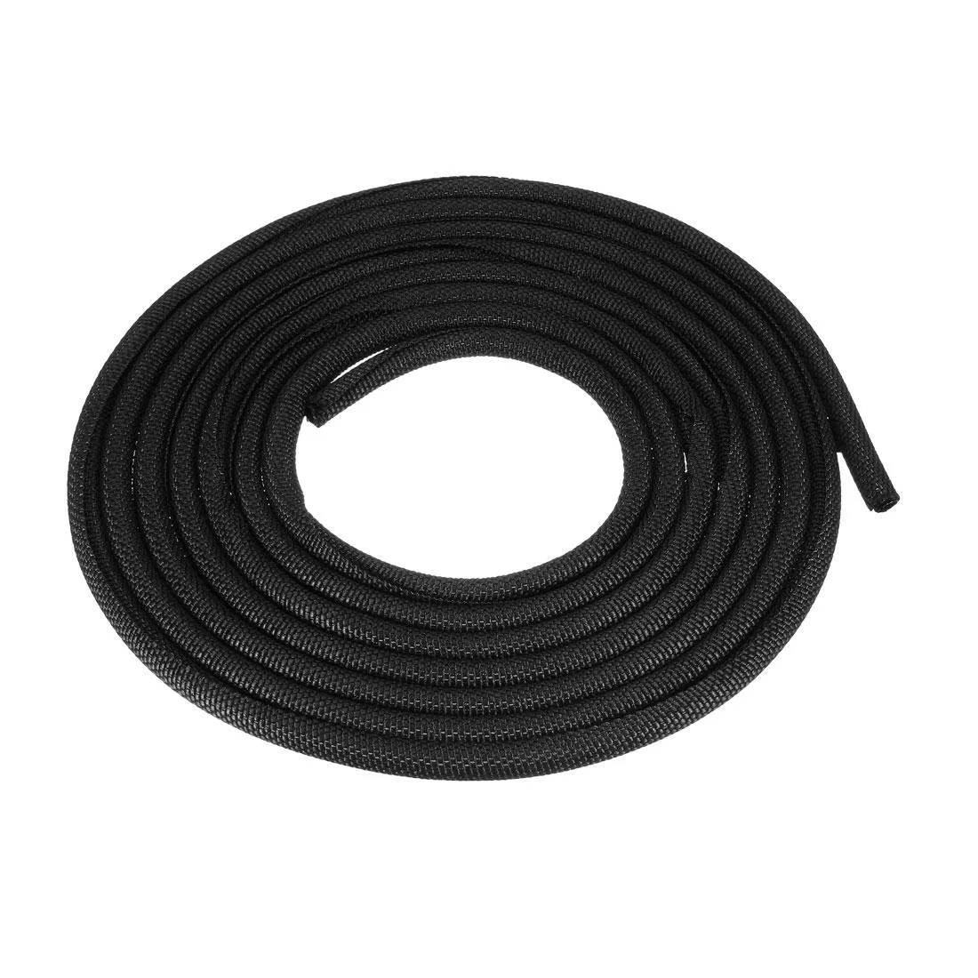 Black 5mm PET self-closing cable sleeve 3m length .2 inch diameter 9.84 feet