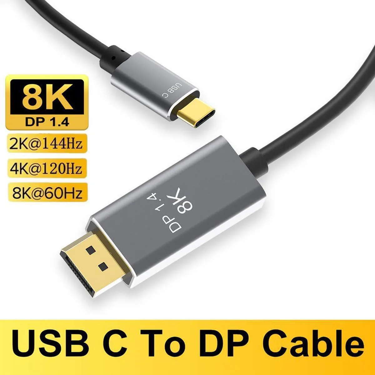 SMUGDESK SMUGDESK USB-C to DisplayPort 1.4 Cable 3.3 FT 32.4Gbps 8K@60Hz 4K@144Hz — product photo
