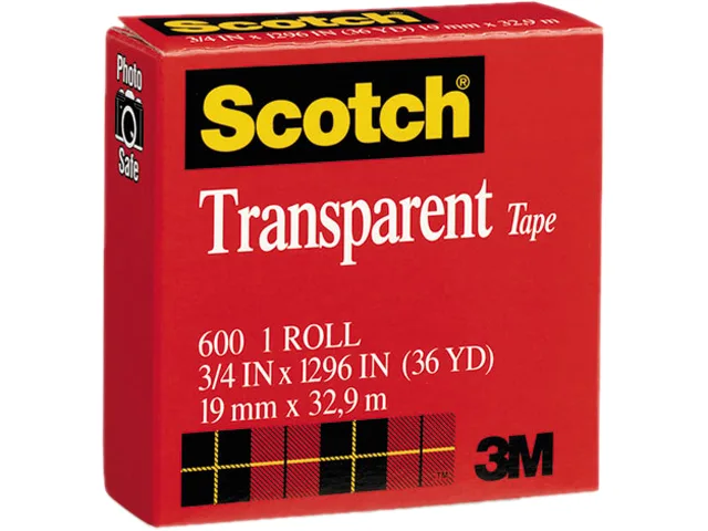 3M 3M 600341296 Transparent Glossy Tape 1296" 1" Core — product photo