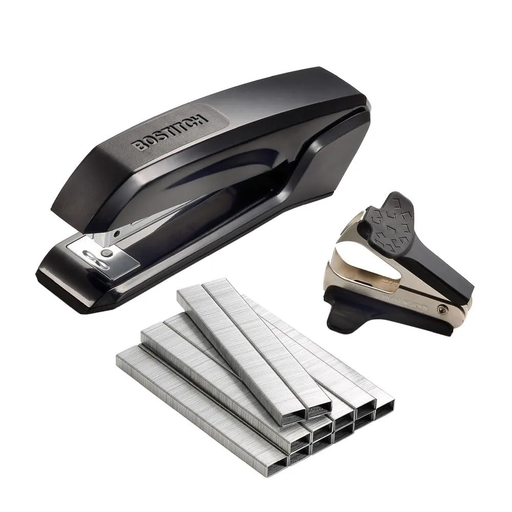 Black Bostitch B210-CC stapler with integrated remover and staple storage compartment