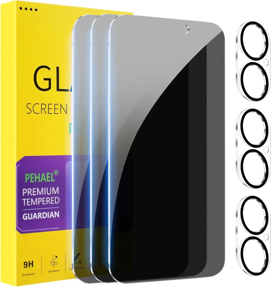 Werleo Werleo iPhone 17 6.3 inch Privacy Screen Protector Kit 3+3 Pack — product photo