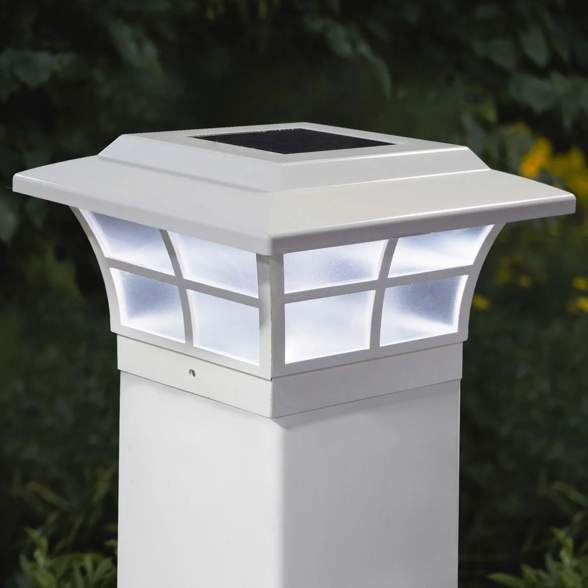 Classy Caps Mfg. Inc. Classy Caps Mfg. Inc. 5x5 White PVC Prestige Solar Post Cap 2 Pack — product photo