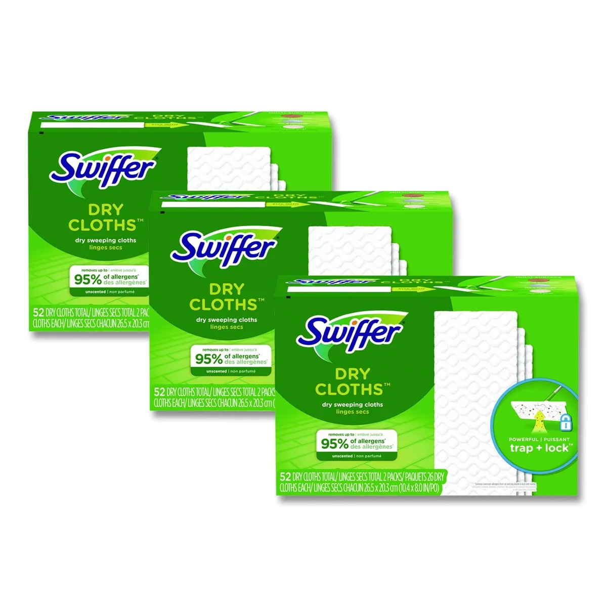 Swiffer Swiffer Dry Refill Cloths White 52-count 3-pack 81216 — product photo
