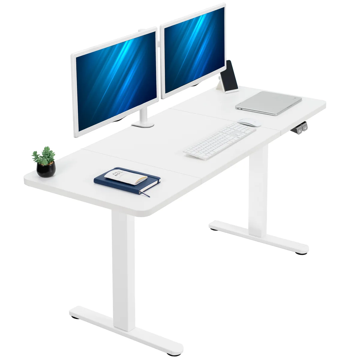 VIVO VIVO Electric Standing Desk 60 x 24 White Top White Frame — product photo