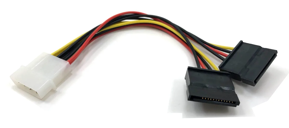 Micro Connectors Micro Connectors 6" 5.25" Molex to Dual SATA Power Adapter F04-131 — product photo