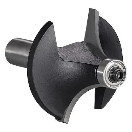 Westward 16Y574 carbide-tipped router bit with rounded cutting profile