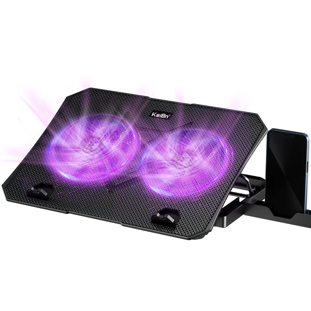 ENHANCE S039Purple laptop cooling pad, 2 fans, 5 heights, 2 USB 2.0 ports, purple — product photo