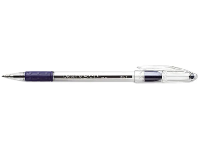 Pentel of America, Ltd. Pentel of America, Ltd. BK90C R.S.V.P. Ballpoint Pen, Blue Ink, Fine, Dozen — product photo