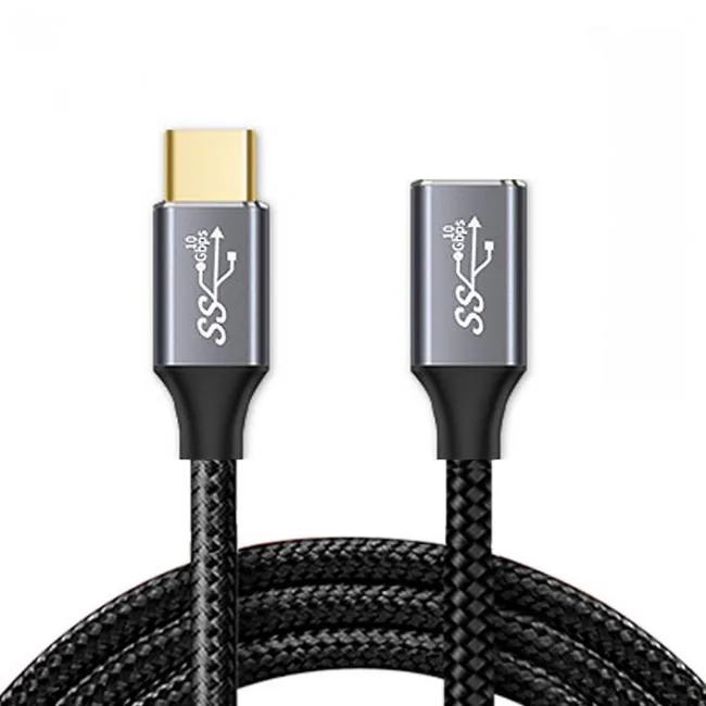 xiwai xiwai USB-C 3.1 Male to Female Extension Cable 10Gbps 100W with Sleeve — product photo