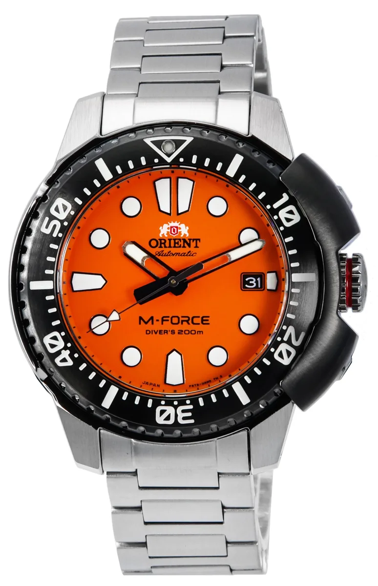 Orient Orient M-Force Automatic Diver's RA-AC0L08Y00B Orange Dial 200m Watch — product photo