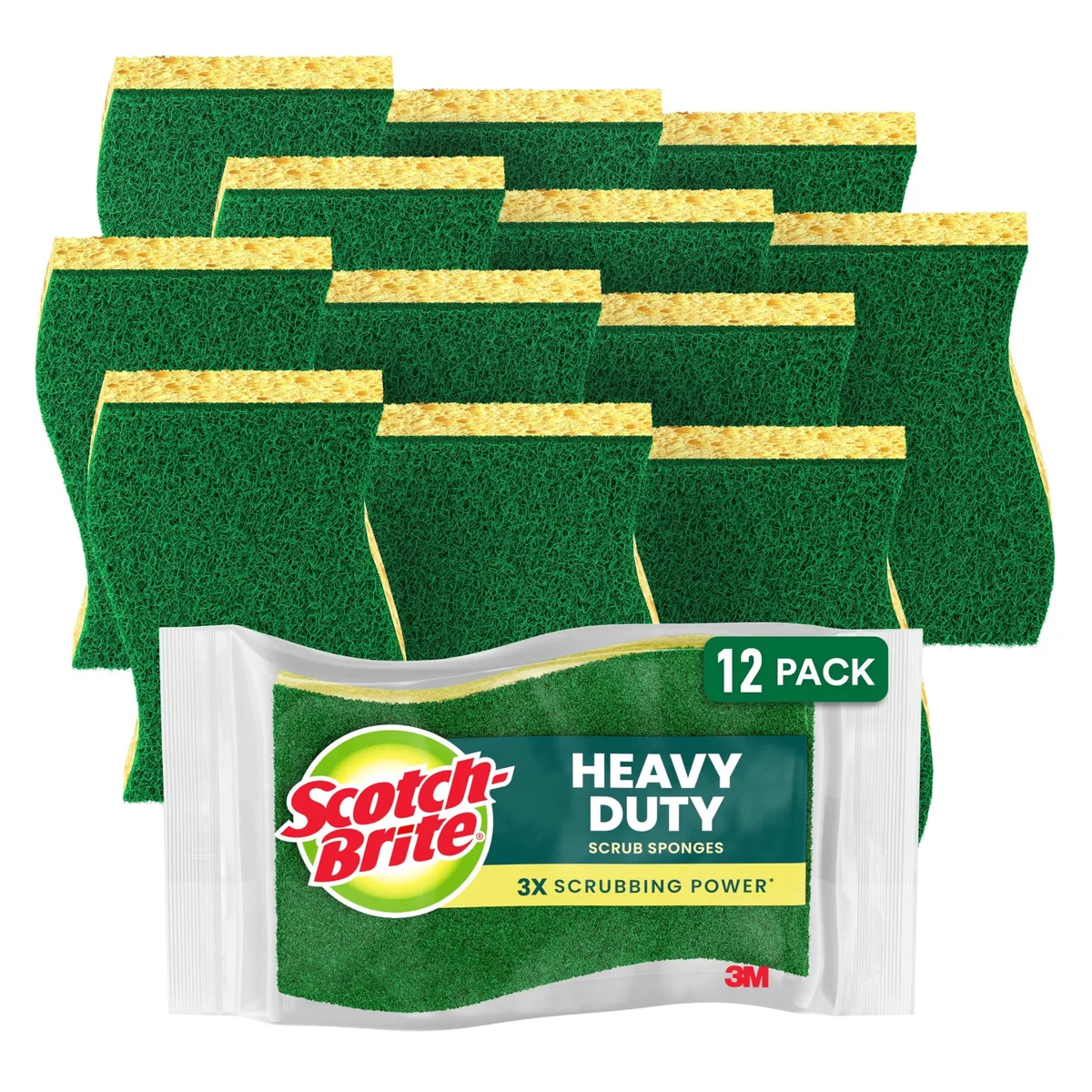  3M Scotch-Brite Heavy Duty Scrub Sponges 12 Pack — product photo