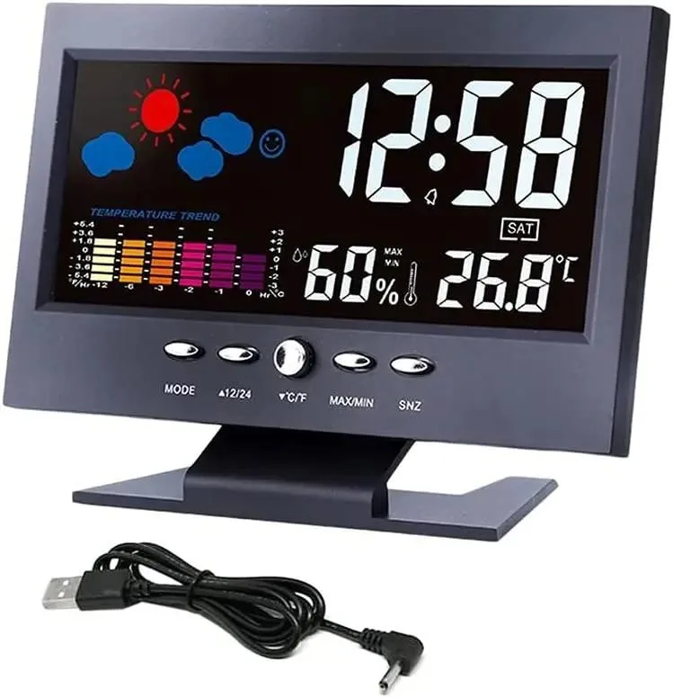 NShi NShi LED Digital Alarm Clock Black 5.91" x 3.39" x .98 — product photo