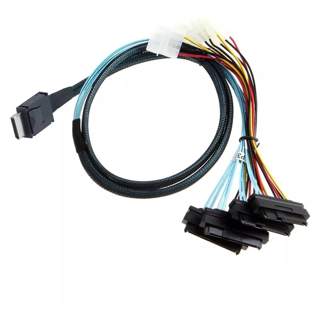 Vszerda Vszerda Mini SAS SFF-8611 OCuLink 4I to SFF-8482 4X Molex 50cm cable — product photo