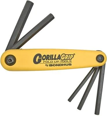 Five-piece hex fold-up nutdriver set with GorillaGrip handle