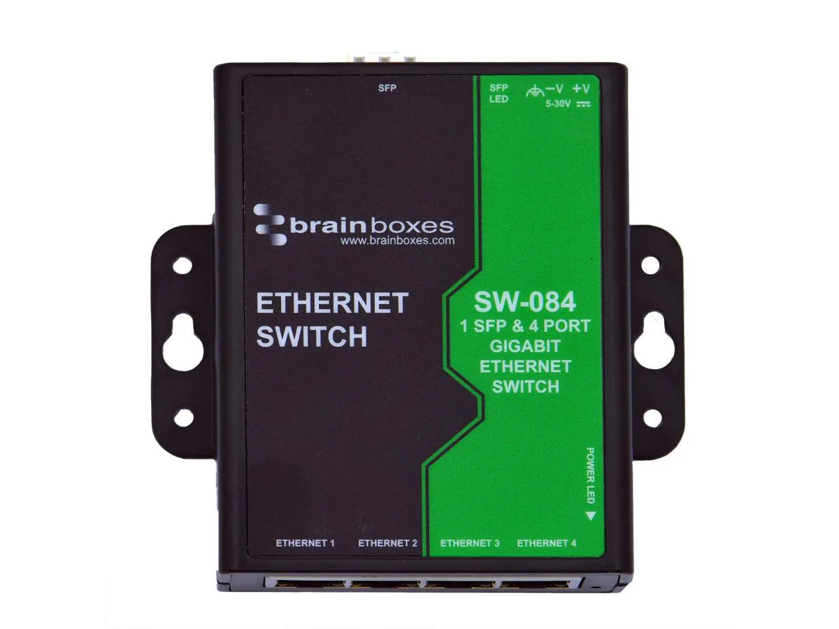 Brainboxes Brainboxes SW-084 1 SFP 4 Port Gigabit Ethernet Switch — product photo