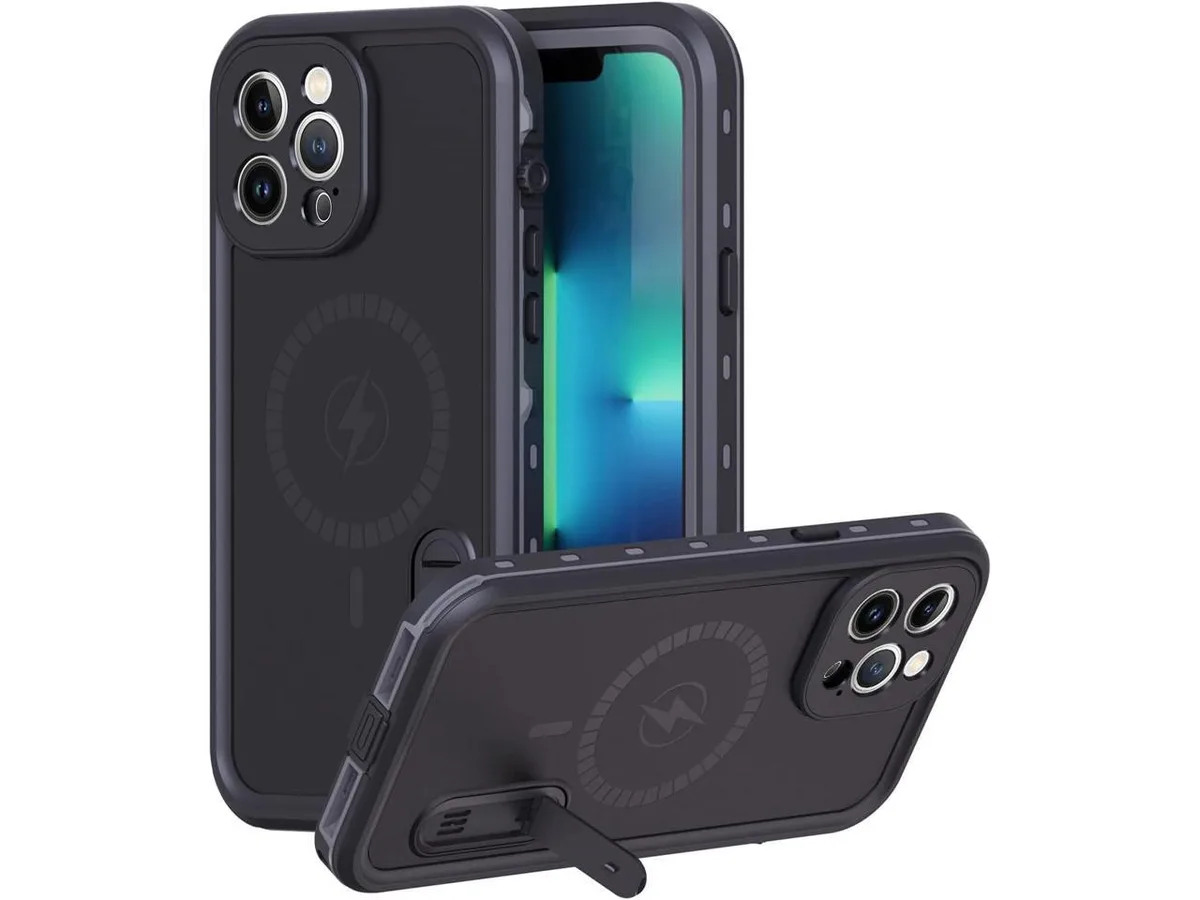 BONAEVER BONAEVER Waterproof Case iPhone 13 Pro Max MagSafe Stand Black — product photo