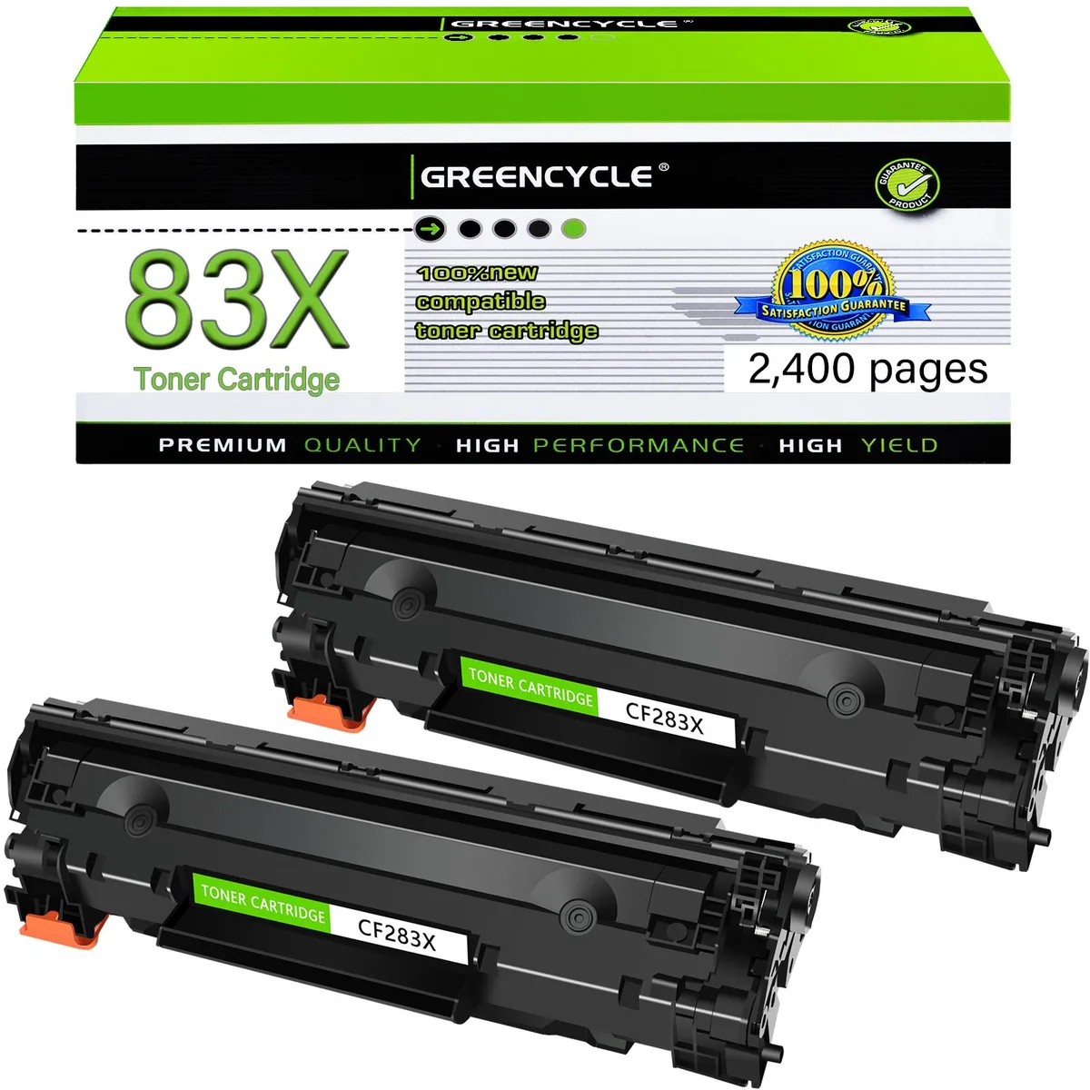GREENCYCLE GREENCYCLE CF283X toner cartridge 2-pack black 2200 pages — product photo