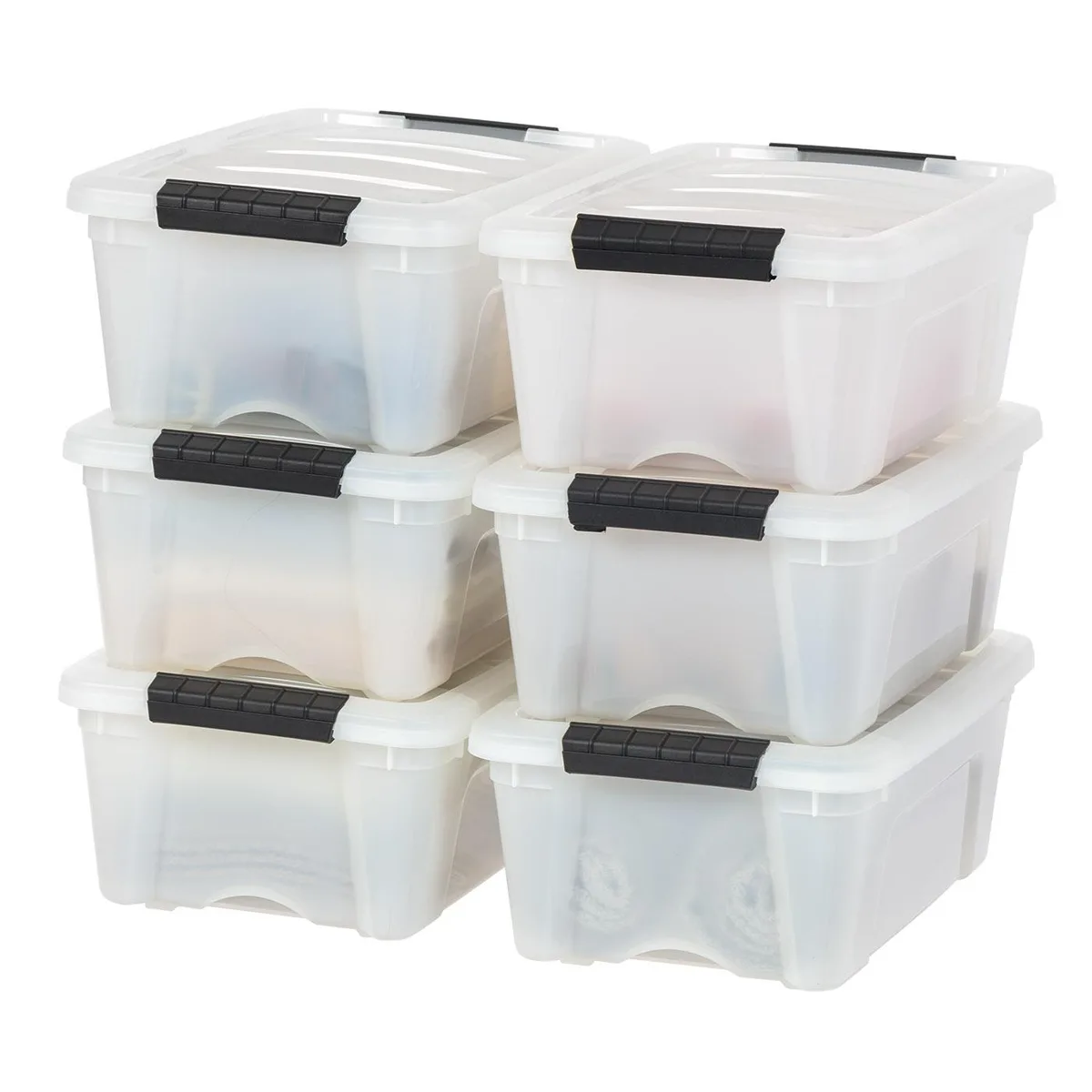 IRIS IRIS 13 Qt Stackable Storage Bins with Lids 6 Pack Pearl — product photo
