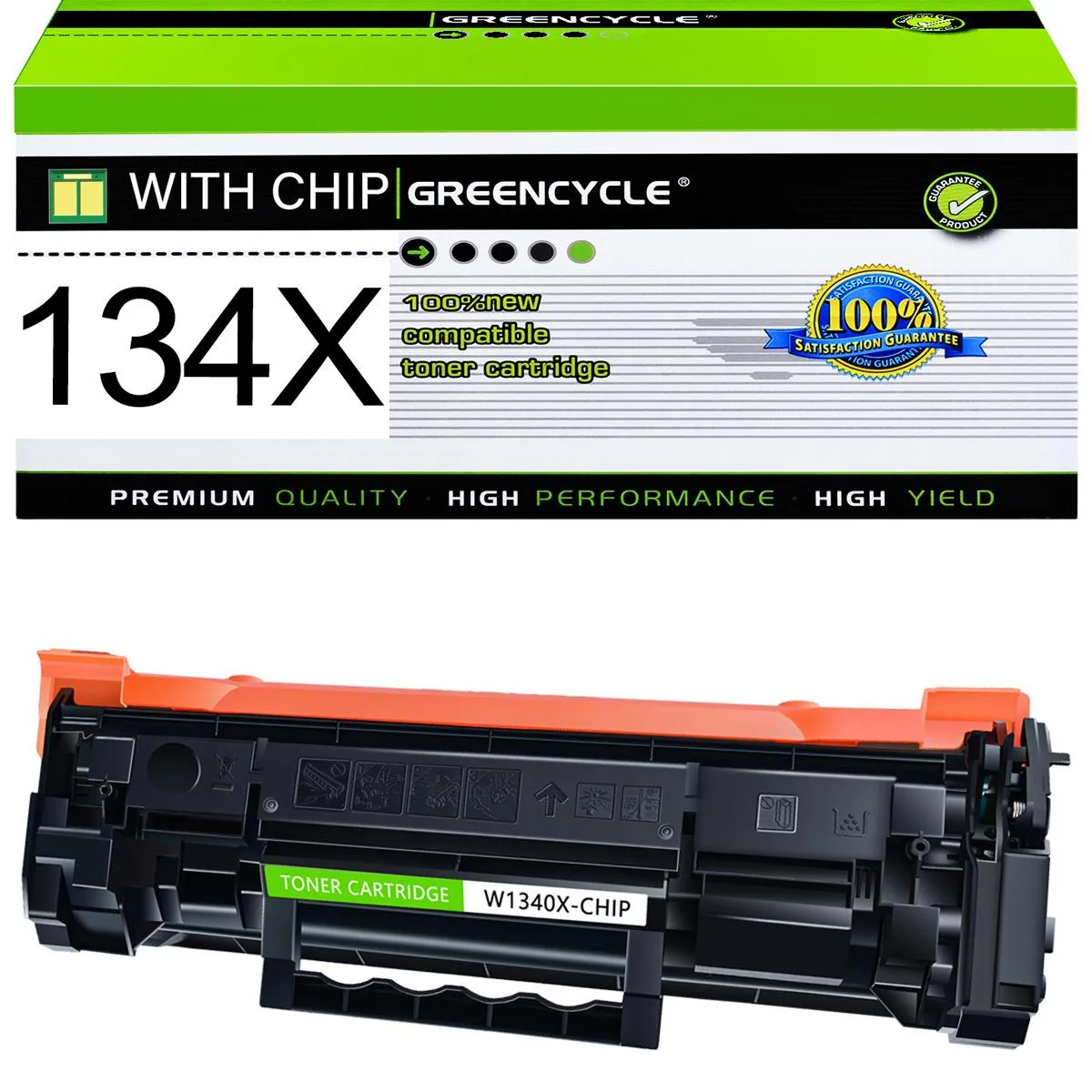 GREENCYCLE GREENCYCLE W1340X 134X Black Toner Cartridge 2400 Pages — product photo