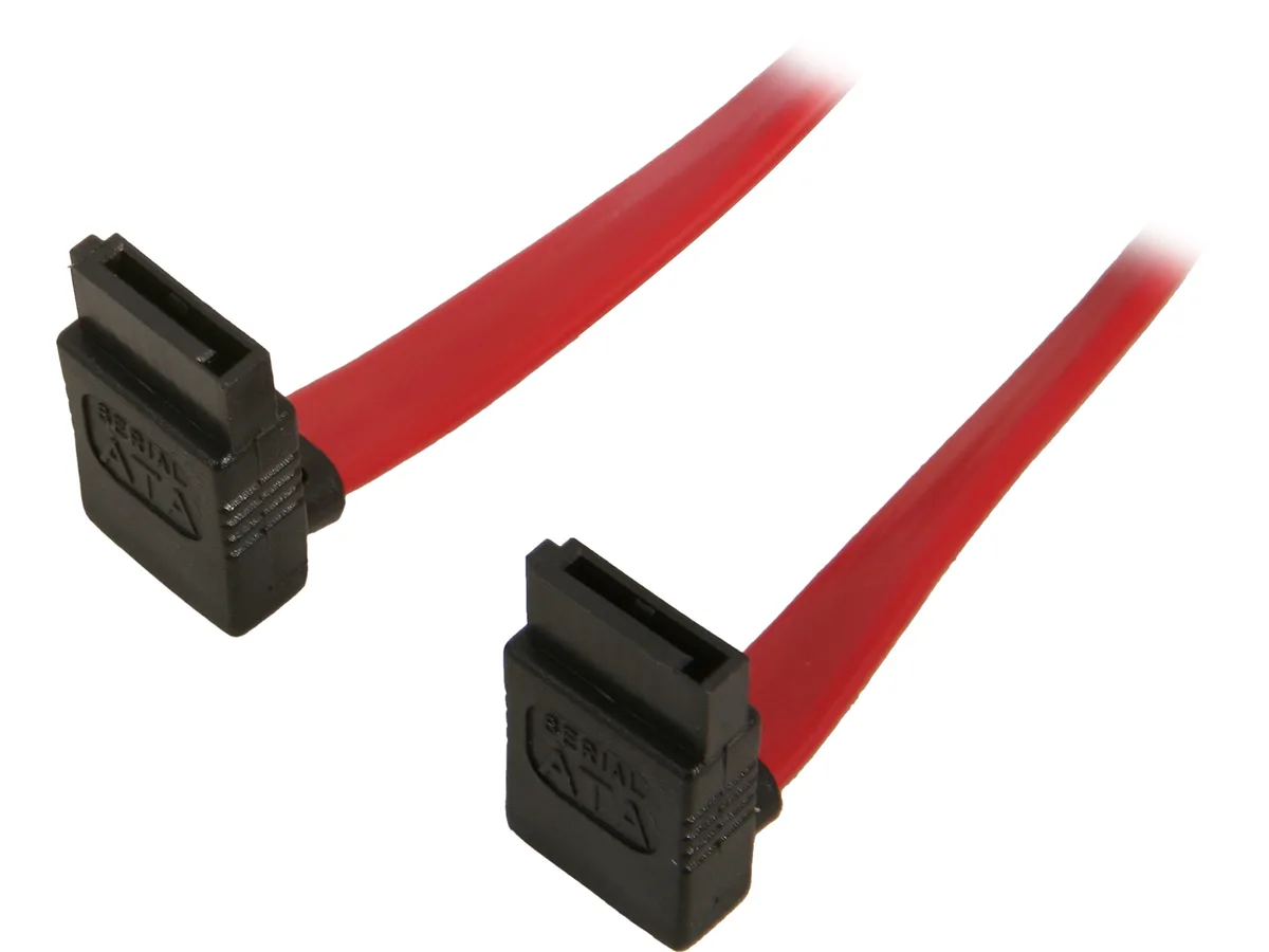 Nippon Labs Nippon Labs SATA-1RR SATA cable 1m 3.28 ft right angle 2 connectors red SATA II 26 AWG — product photo