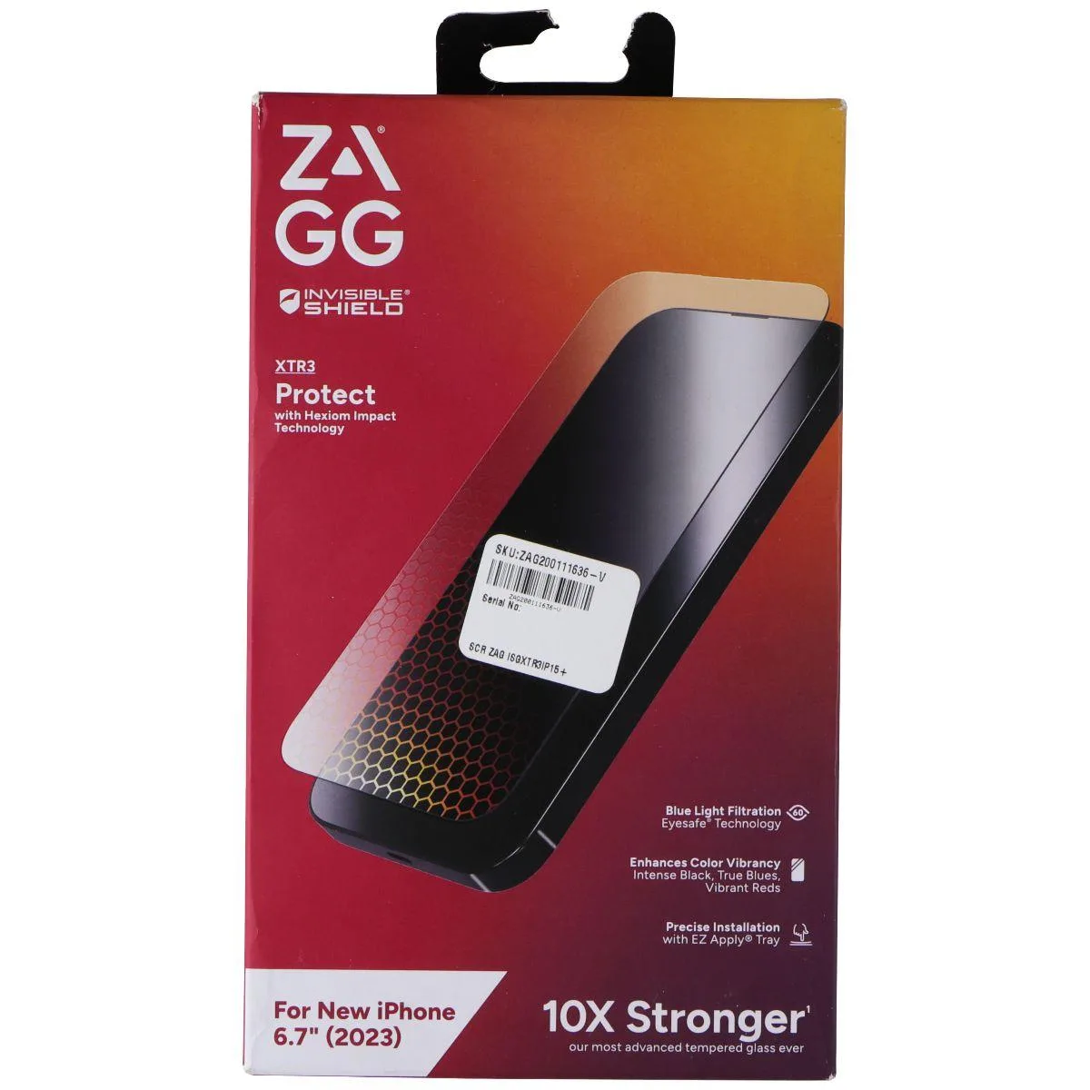 ZAGG ZAGG InvisibleShield Glass XTR3 screen protector iPhone 15 Pro Max Clear — product photo